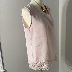 NWT Blush linen sleeveless top by laura bianchi